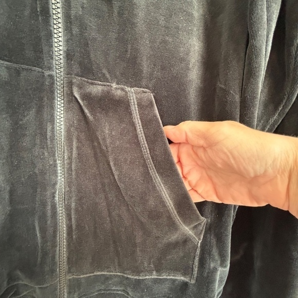 NWT vintage Y2K Bocca black velour full zip jacket size XL new old stock - Picture 10 of 11